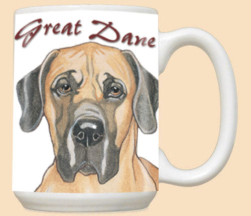 Great Dane Fawn Ceramic Coffee Mug Tea Cup 15 oz - Pipsqueakproductions