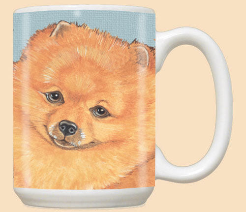 Pomeranian Ceramic Coffee Mug Tea Cup 15 oz - Pipsqueakproductions
