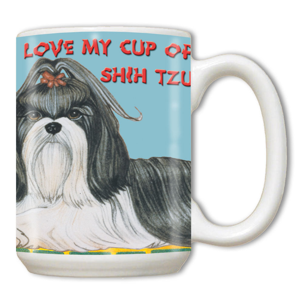 Shih Tzu Ceramic Coffee Mug Tea Cup 15 oz - Pipsqueakproductions