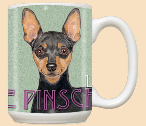 Miniature Pinscher Min Pin Dog Ceramic Coffee Mug Tea Cup 15 oz - Pipsqueakproductions