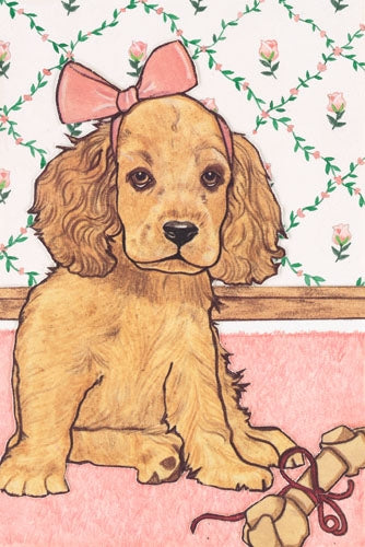 Cocker Spaniel Pup Blank Note Card 5 x 7 with envelope - Pipsqueakproductions