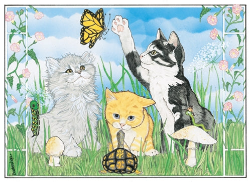 Cat Group Blank Note Card - Pipsqueakproductions
