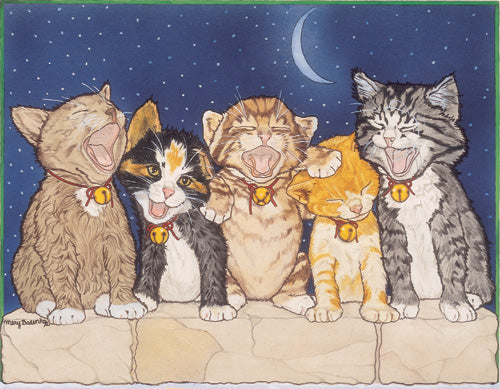 Cat Kitty Quintette Birthday Card 5 x 7 with Envelope - Pipsqueakproductions