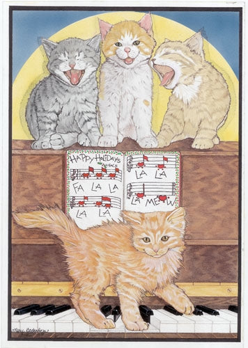 Cat Group Blank Note Card - Pipsqueakproductions