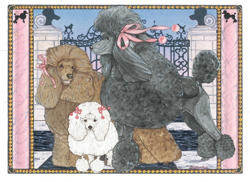 Poodle Blank Note Card - Pipsqueakproductions