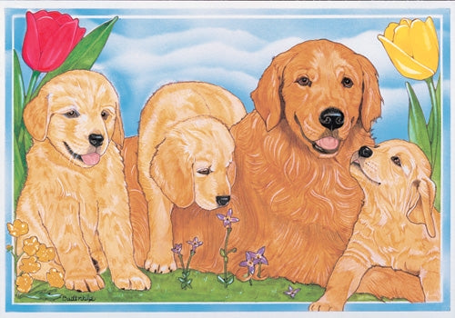 Golden Retriever Blank Note Card - Pipsqueakproductions