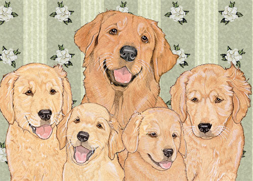 Golden Retriever Birthday Card 5 x 7 with Envelope - Pipsqueakproductions