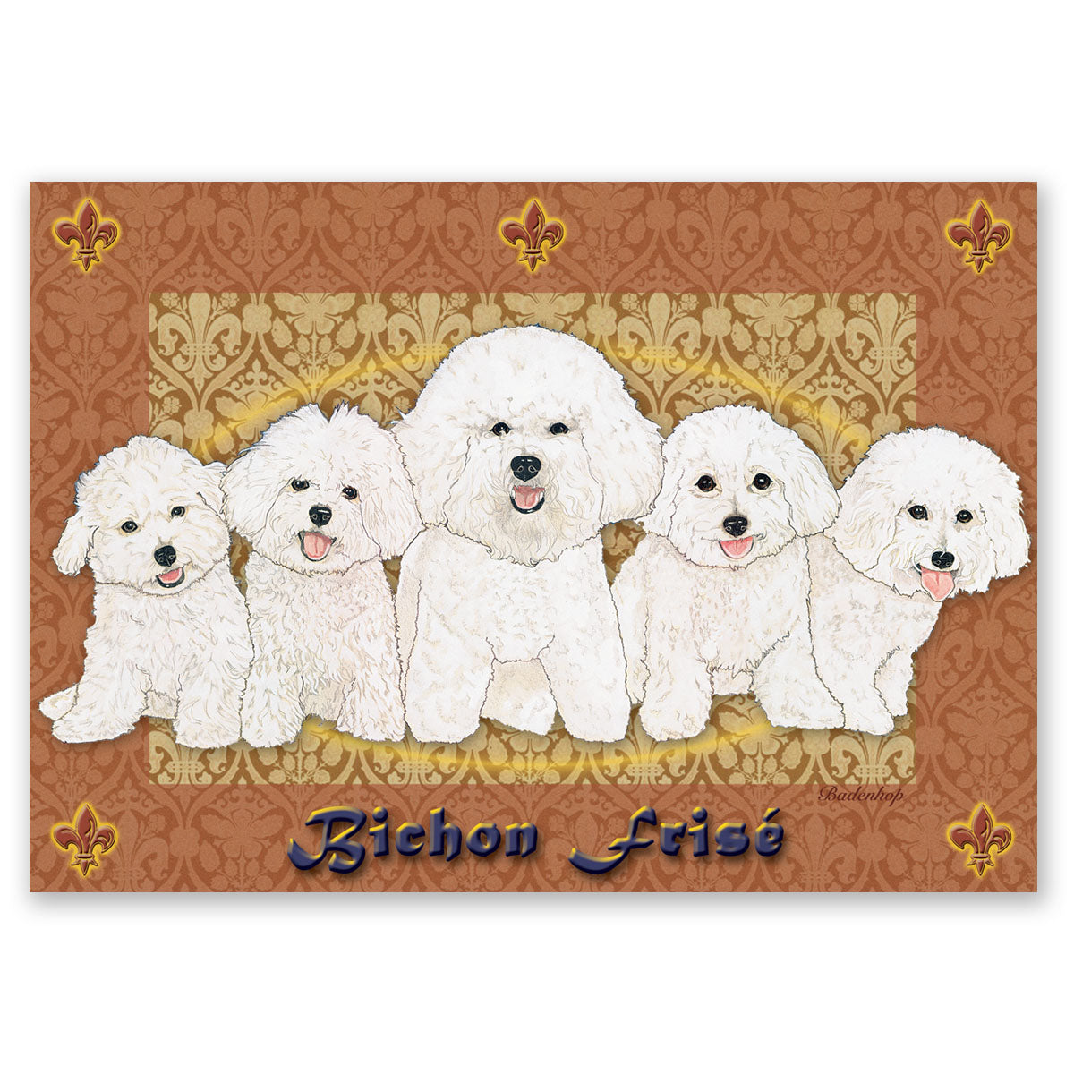 Bichon Frise Art Blank Note Cards Set of 10 cards with envelopes