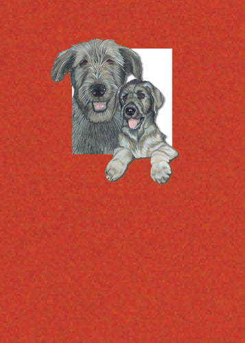 Irish Wolfhound Birthday Card 5 x 7 with Envelope - Pipsqueakproductions