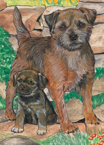 Border Terrier Blank Note Card - Pipsqueakproductions