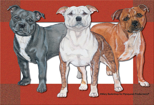 Staffordshire Bull Terrier Birthday Card 5 x 7 with Envelope - Pipsqueakproductions