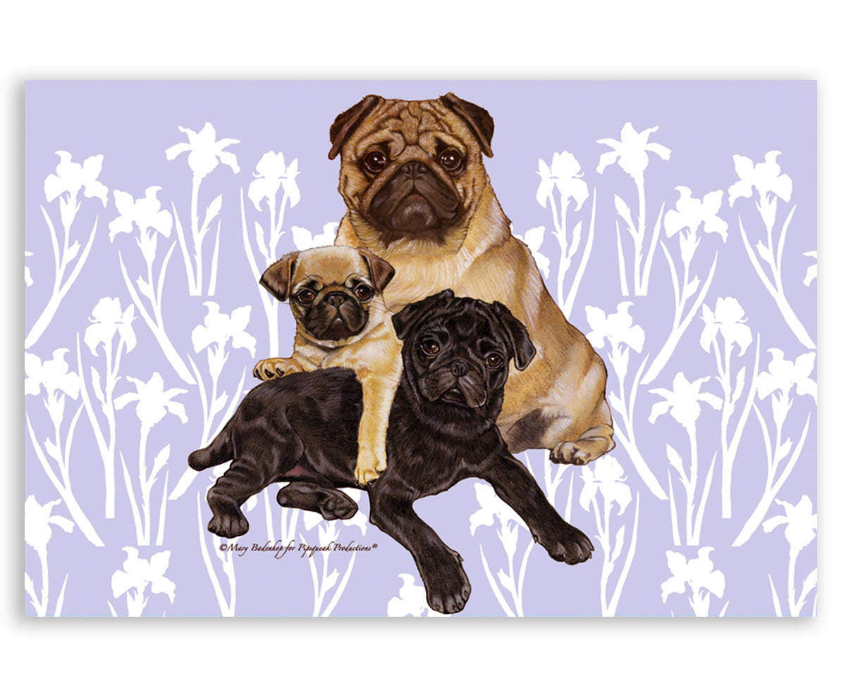 Pug Art Blank Note Cards Set of 10 Cards with Envelopes - Pipsqueakproductions