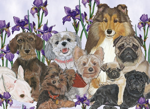 Dog Group Blank Note Card - Pipsqueakproductions