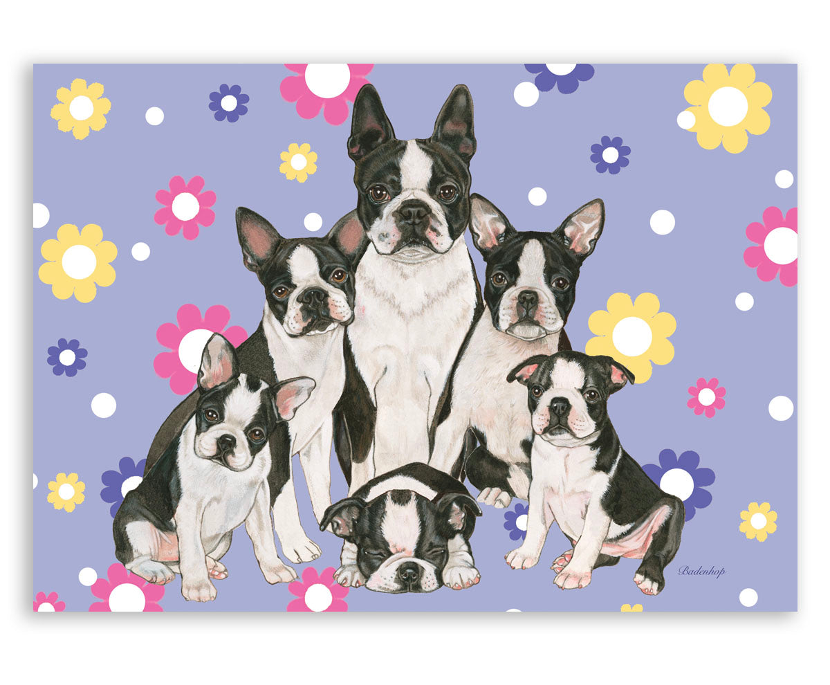 Boston Terrier Art Blank Note Cards Set of 10 Cards with Envelopes