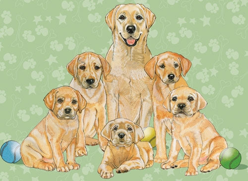 Labrador Retriever Yellow Blank Note Card - Pipsqueakproductions