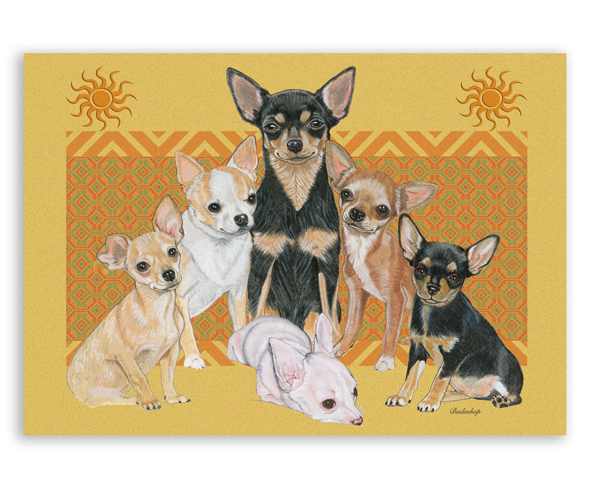 Chihuahua Art Blank Note Cards Set of 10 Cards with Envelopes - Pipsqueakproductions