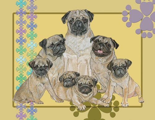 Pug Blank Note Card - Pipsqueakproductions