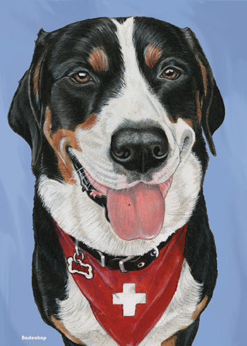 Greater Swiss Mountain Dog Birthday Card 5 x 7 with Envelope - Pipsqueakproductions