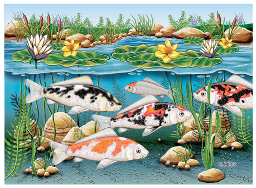 Koi Note Cards Set of 10 cards & 10 envelopes - Pipsqueakproductions
