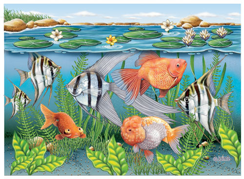 Goldfish and Angelfish Birthday Card Birthday Card 5 x 7 with Envelope - Pipsqueakproductions