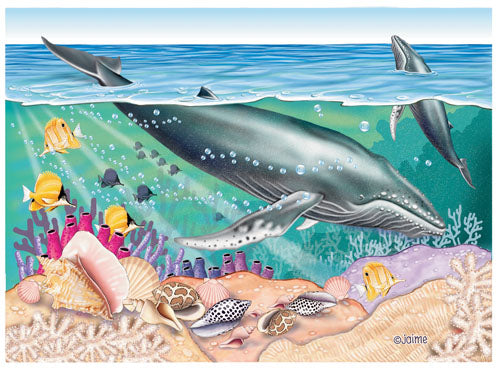 Humpback Whale Birthday Card 5 x 7 with Envelope - Pipsqueakproductions