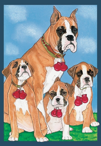 Boxer Blank Note Card - Pipsqueakproductions