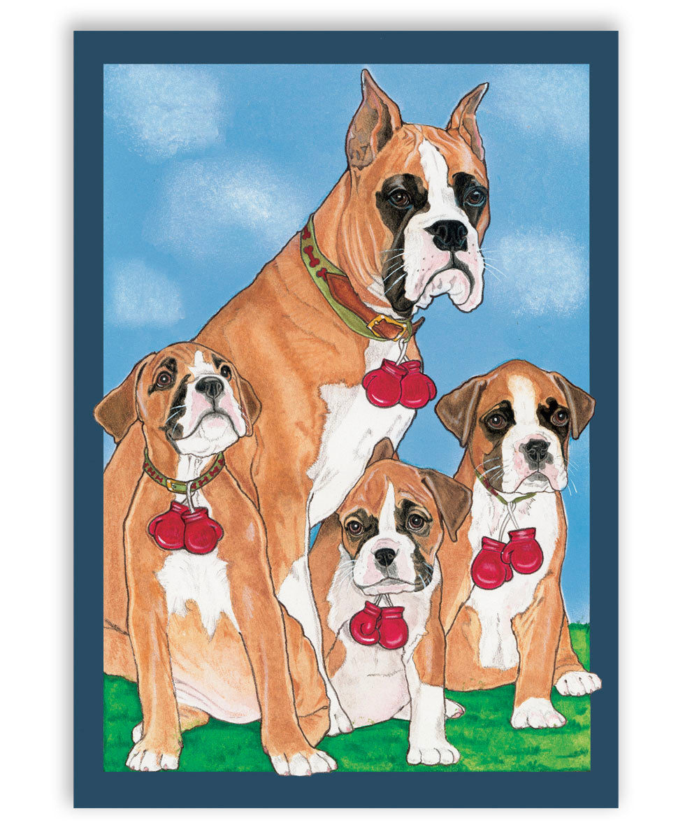 Boxer Art Blank Note Cards Set of 10 Cards with Envelopes