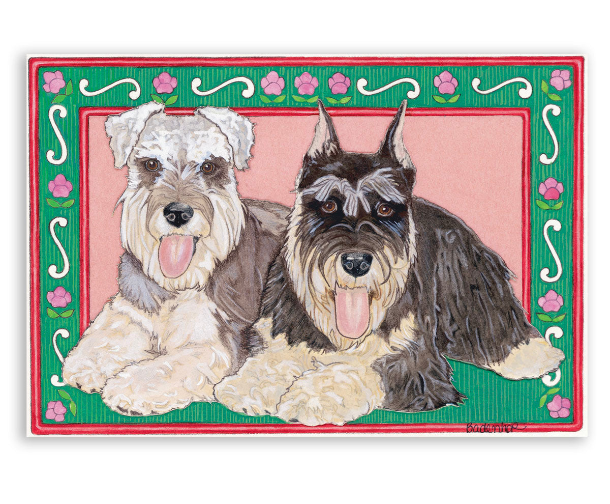 Schnauzer Art Blank Note Cards Set of 10 Cards with Envelopes - Pipsqueakproductions