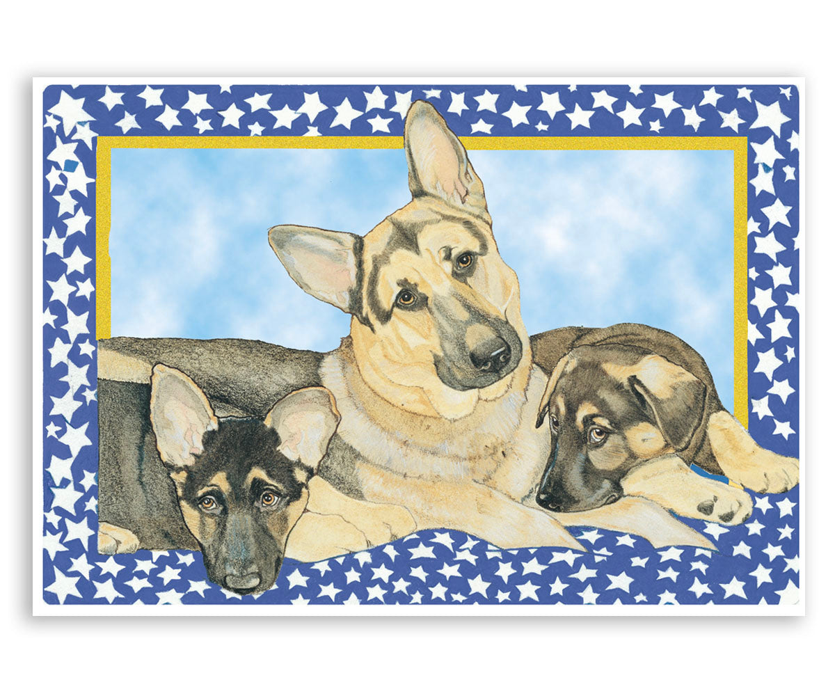 German Shepherd Art Blank Note Cards Set of 10 Cards with Envelopes - Pipsqueakproductions