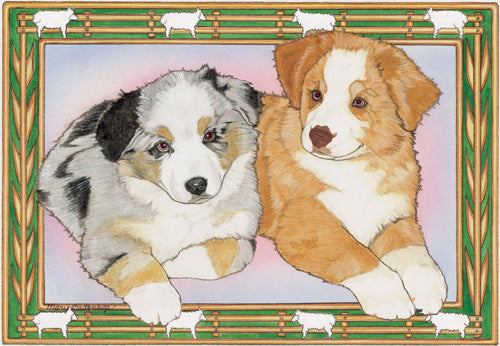 Australian Shepherd Birthday Card 5 x 7 with Envelope - Pipsqueakproductions