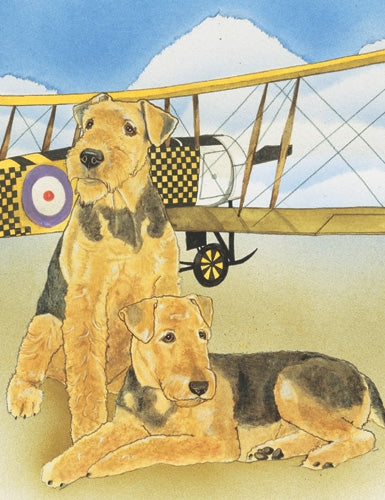 Airedale Terrier Blank Note Card - Pipsqueakproductions