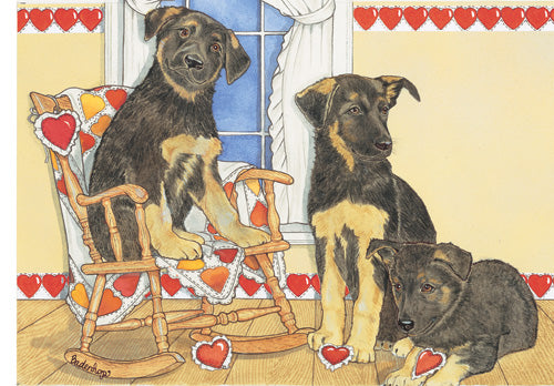 German Shepherd Birthday Card 5 x 7 with Envelope - Pipsqueakproductions