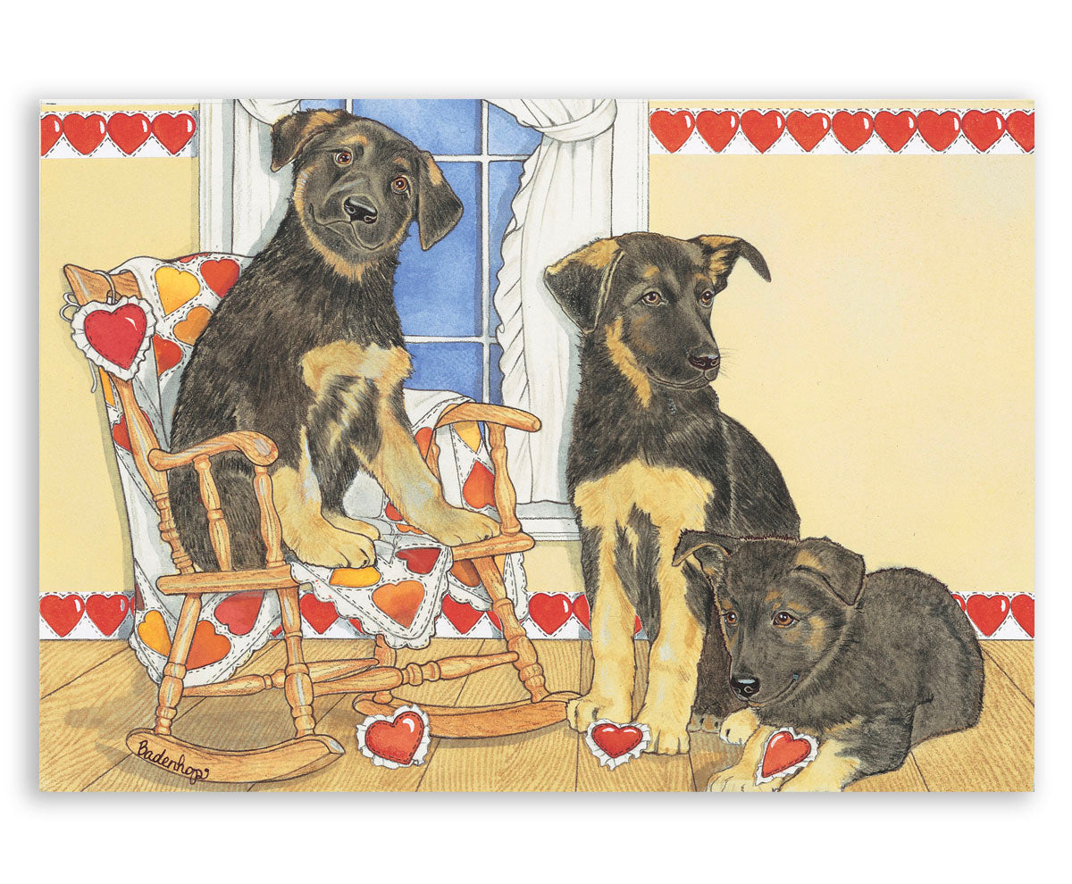 German Shepherd Art Blank Note Cards Set of 10 Cards with Envelopes - Pipsqueakproductions