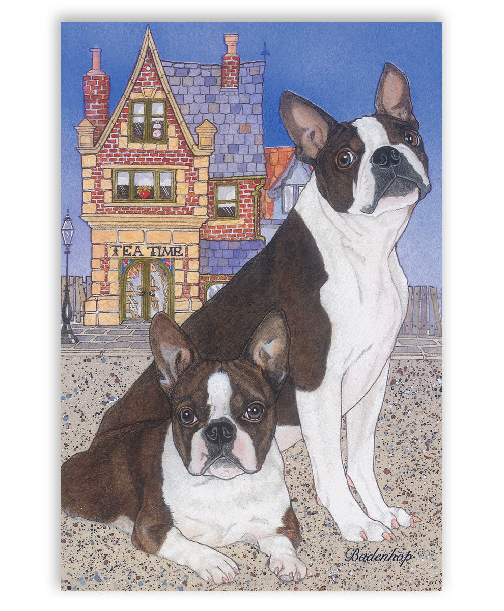 Boston Terrier Art Blank Note Cards Set of 10 Cards with Envelopes