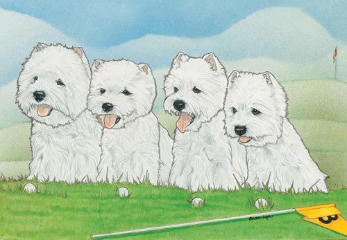West Highland Terrier Westie Birthday Card 5 x 7 with Envelope - Pipsqueakproductions