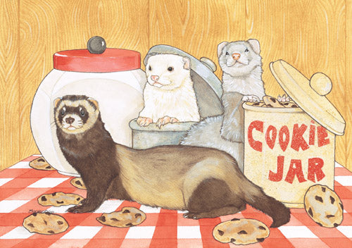 Ferret Birthday Card 5 x 7 with Envelope - Pipsqueakproductions