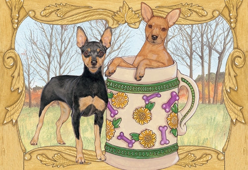 Miniature Pincher Blank Note Card - Pipsqueakproductions