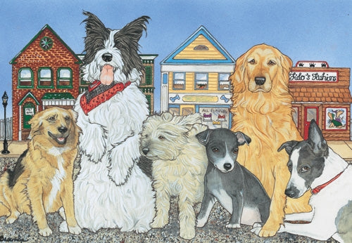 Dog Group Blank Note Card - Pipsqueakproductions