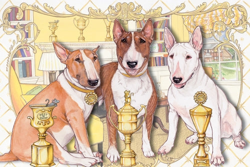Bull Terrier Blank Note Card - Pipsqueakproductions