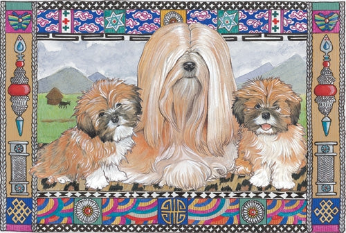 Lhasa Apso Blank Note Card - Pipsqueakproductions