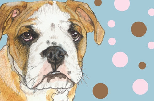 Bulldog Small Blank Note Card - Pipsqueakproductions