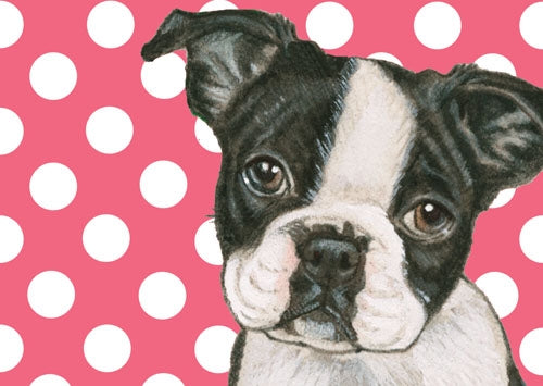 Boston Terrier Small Blank Note Card - Pipsqueakproductions