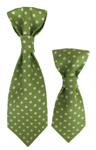 Dog Necktie Spring Green Polka Dot - Pipsqueakproductions