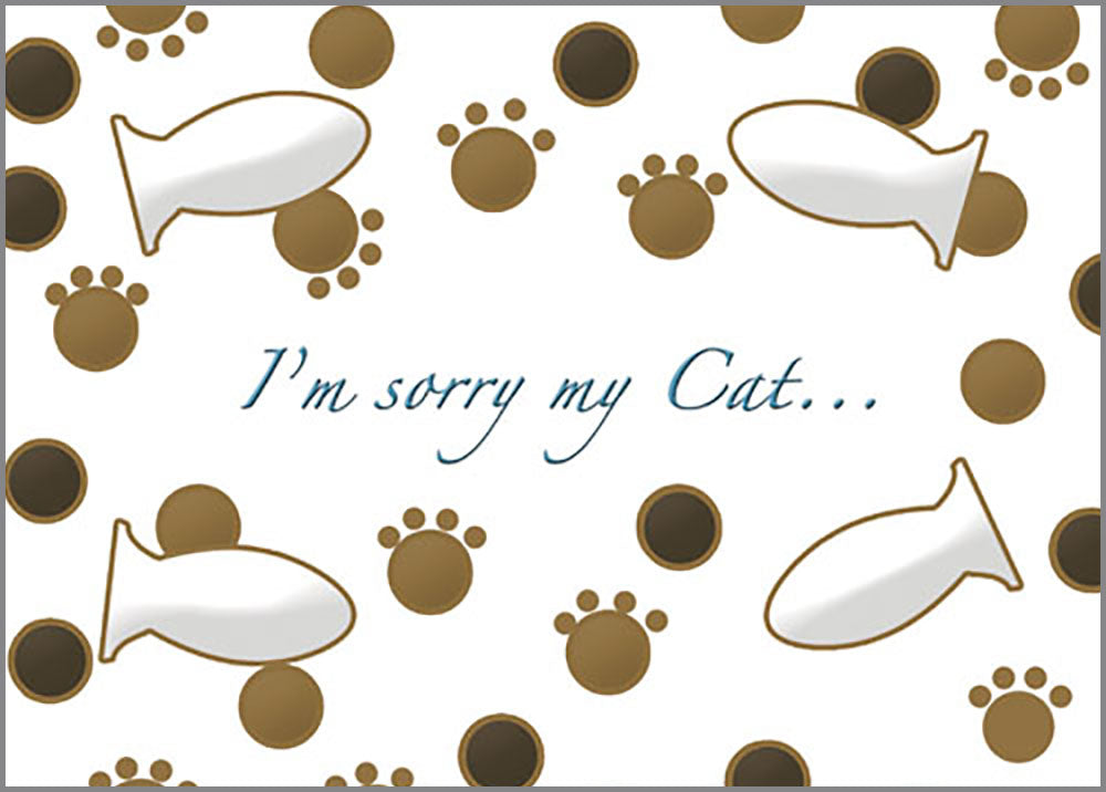 Cat I'm Sorry Petiquette Card 5 x 7 with Envelope - Pipsqueakproductions