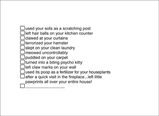 Cat I'm Sorry Petiquette Card 5 x 7 with Envelope - Pipsqueakproductions