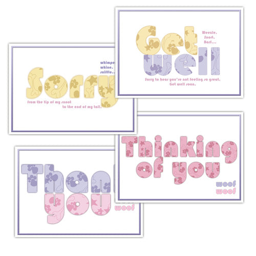 Petiquette Cards Mixed Set 10 cards & 10 envelopes - Pipsqueakproductions