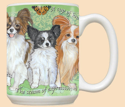Papillon Ceramic Coffee Mug Tea Cup 15 oz - Pipsqueakproductions