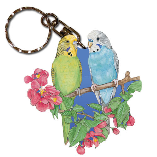 Parakeet Keychain Wooden - Pipsqueakproductions