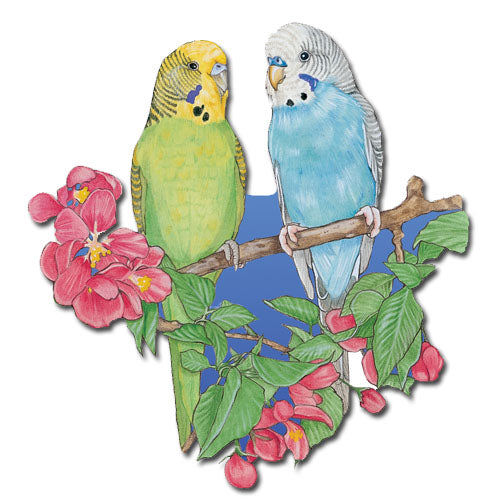 Parakeet Budgie Parrot Magnet Wooden - Pipsqueakproductions
