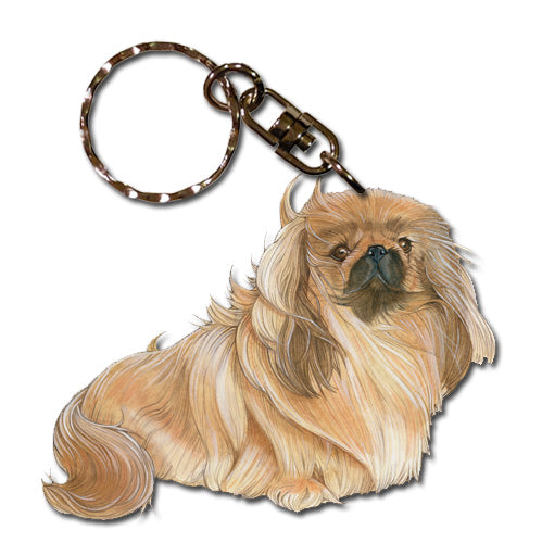 Pekingese Keychain Wooden - Pipsqueakproductions